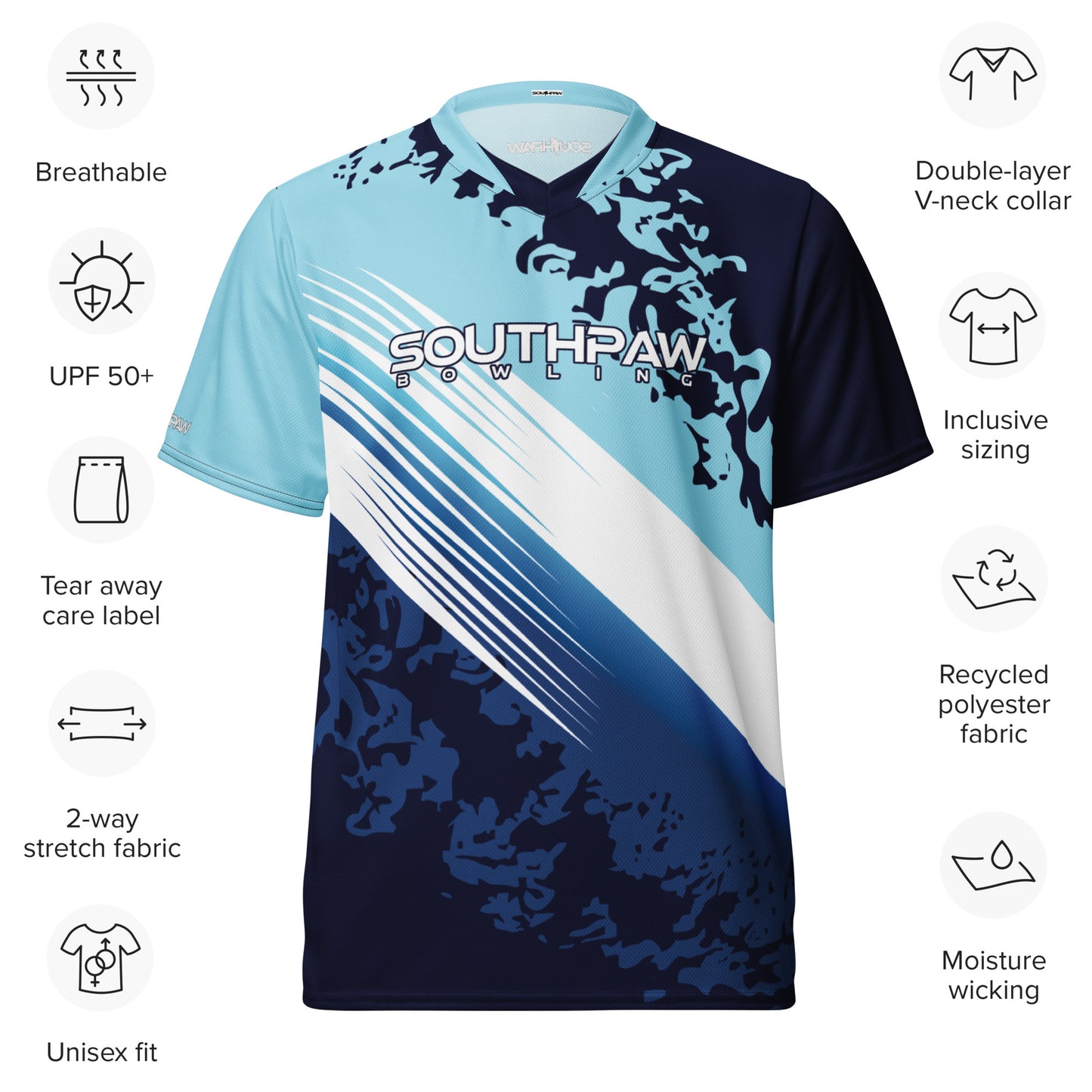 Southpaw Bowling Jersey - blue waters