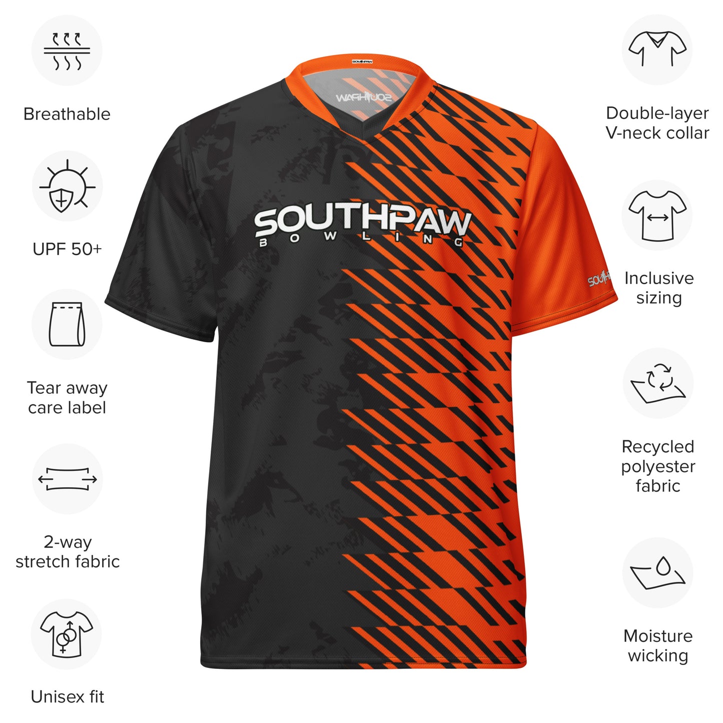 Southpaw Bowling Jersey - black/grey/orange