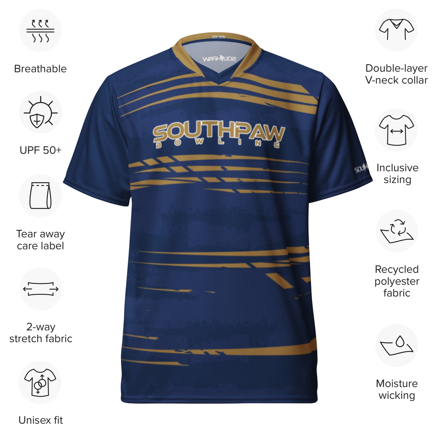 Southpaw Bowling Jersey - navy/gold