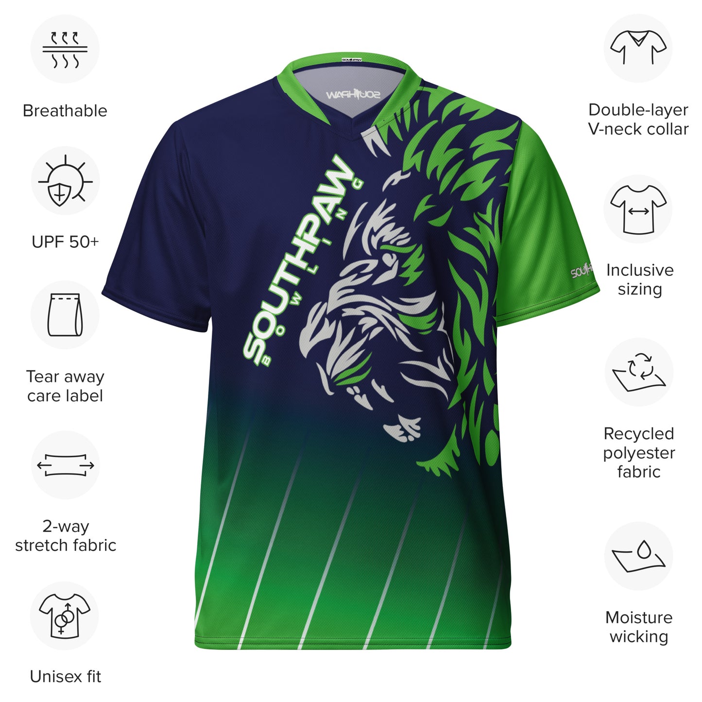 Southpaw Bowling Jersey - blue/green_lion