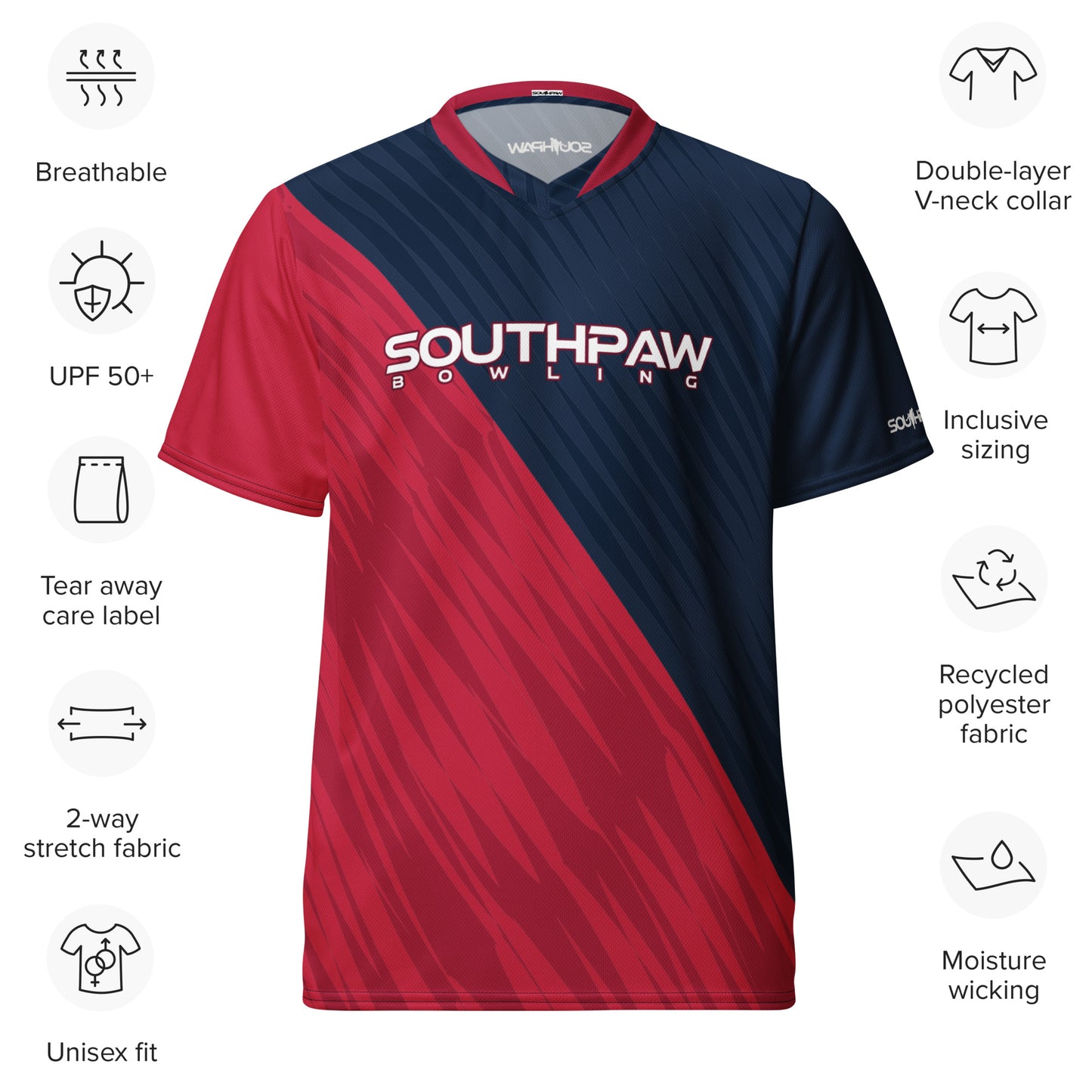 Southpaw Bowling Jersey - red/blue_divide