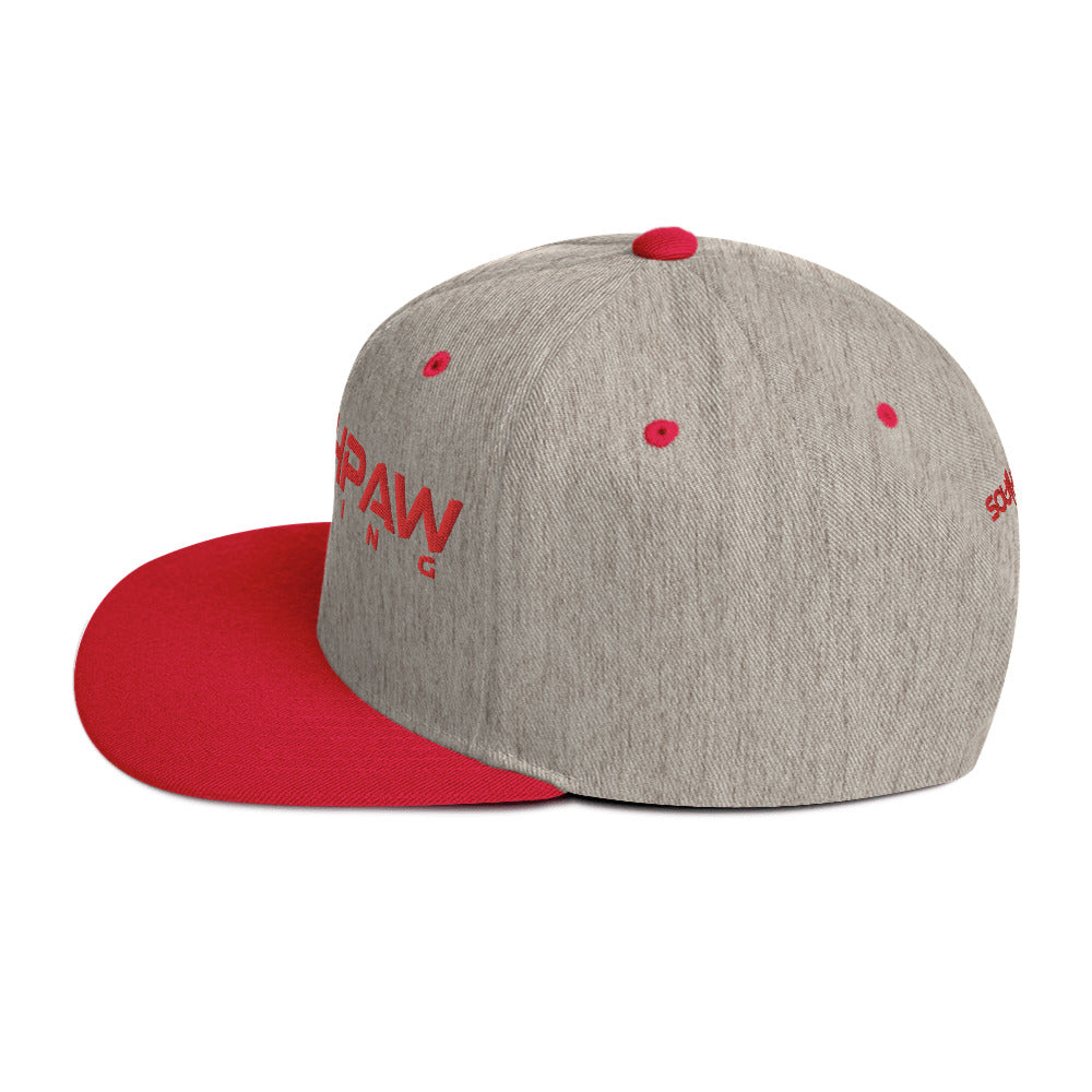 Southpaw Snapback Hat - heather grey/red