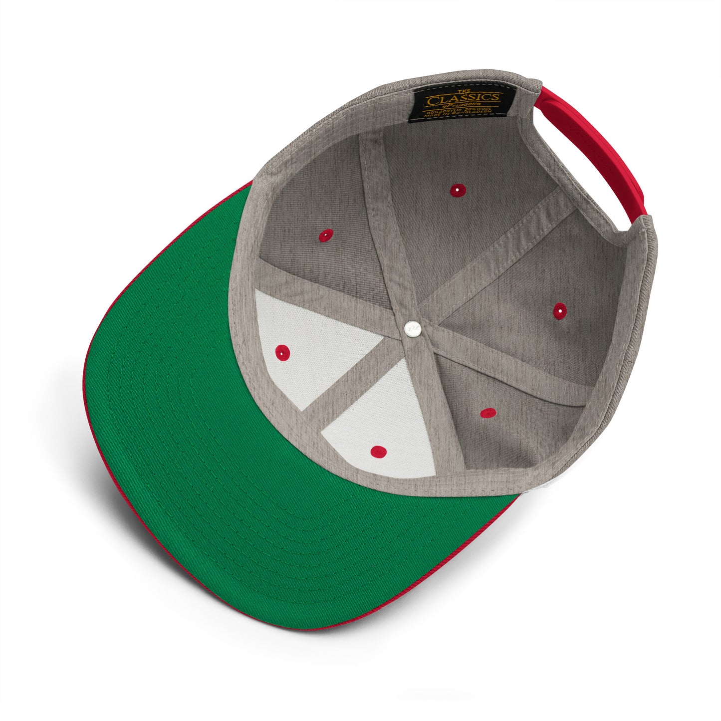 Southpaw Snapback Hat - heather grey/red