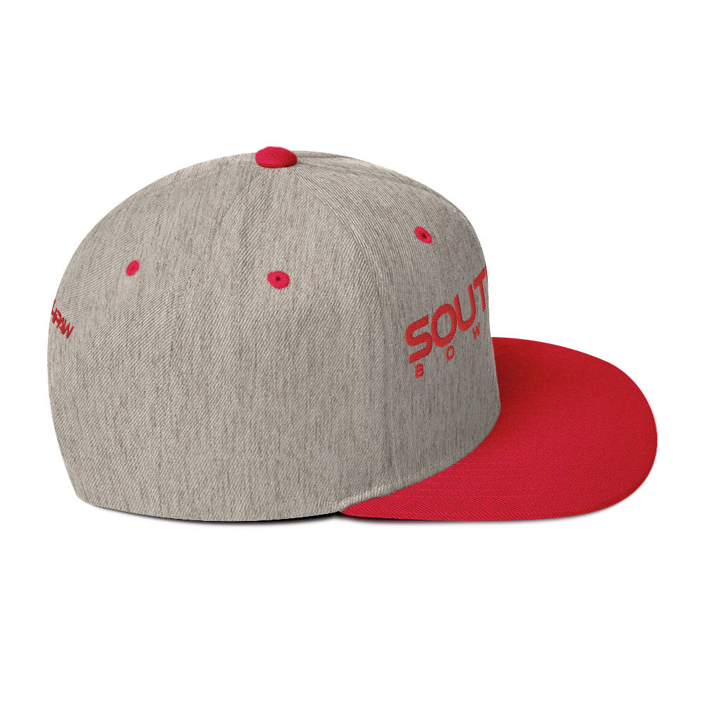 Southpaw Snapback Hat - heather grey/red