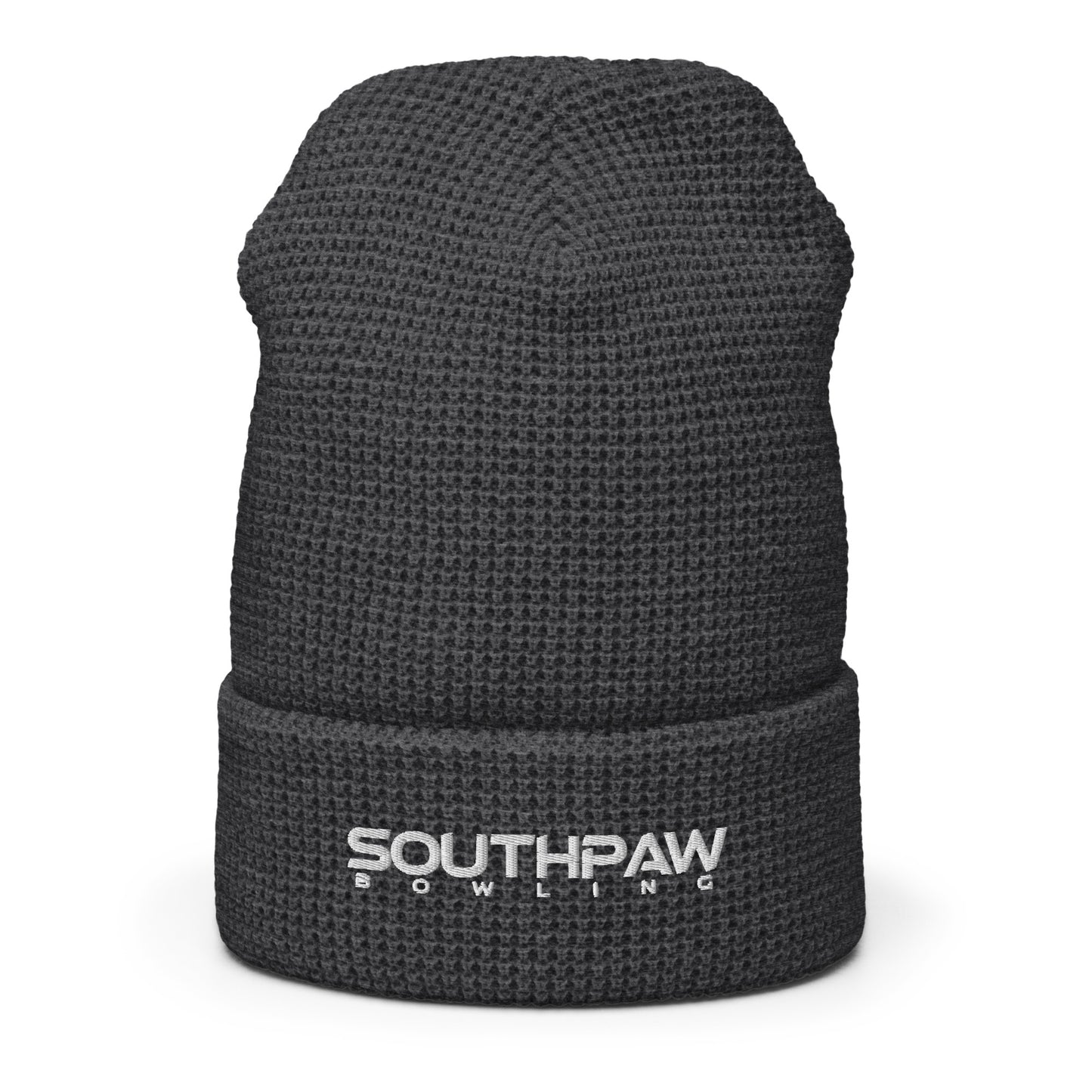 Southpaw Waffle beanie - heather charcoal/white