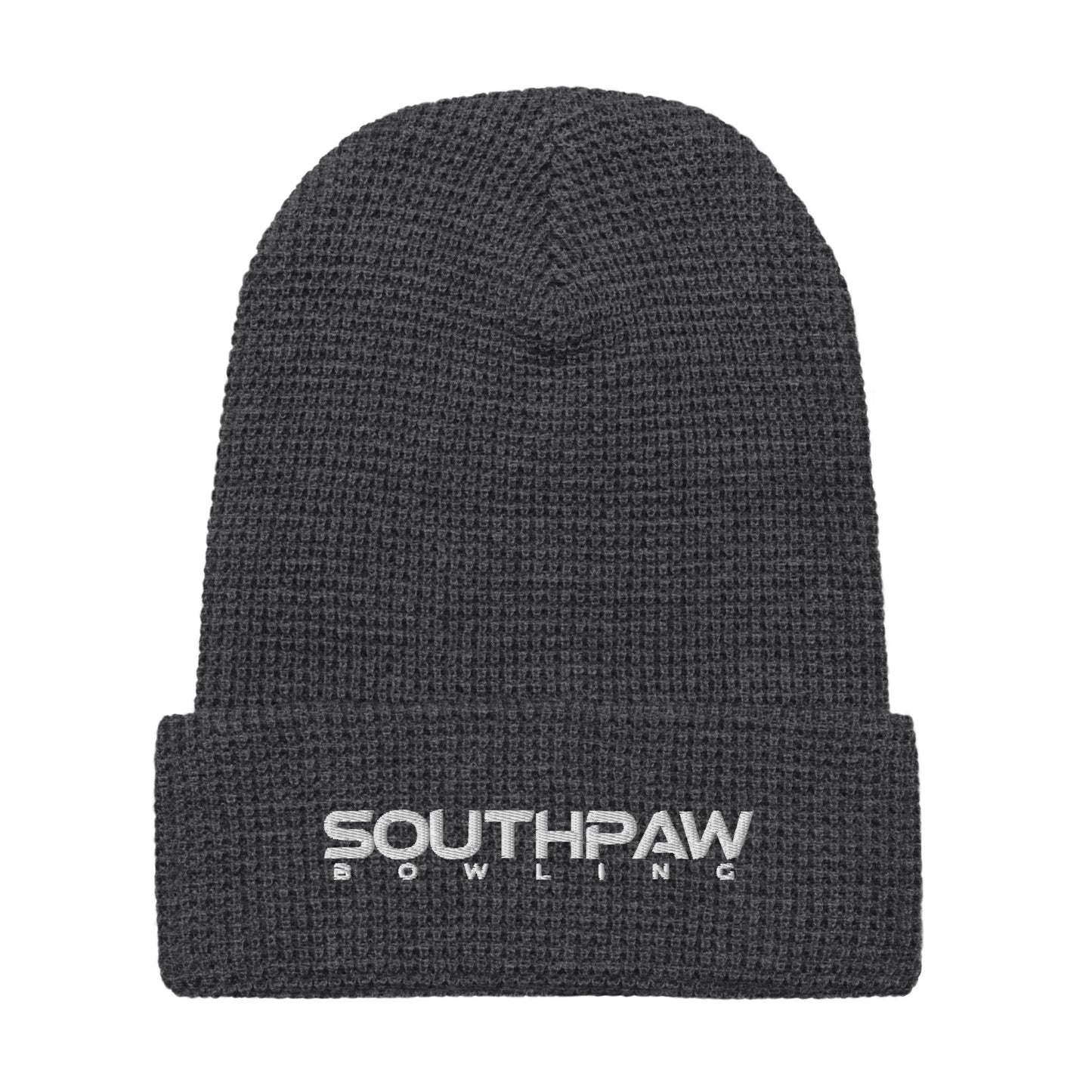 Southpaw Waffle beanie - heather charcoal/white