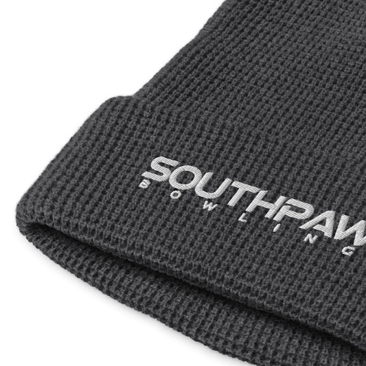 Southpaw Waffle beanie - heather charcoal/white