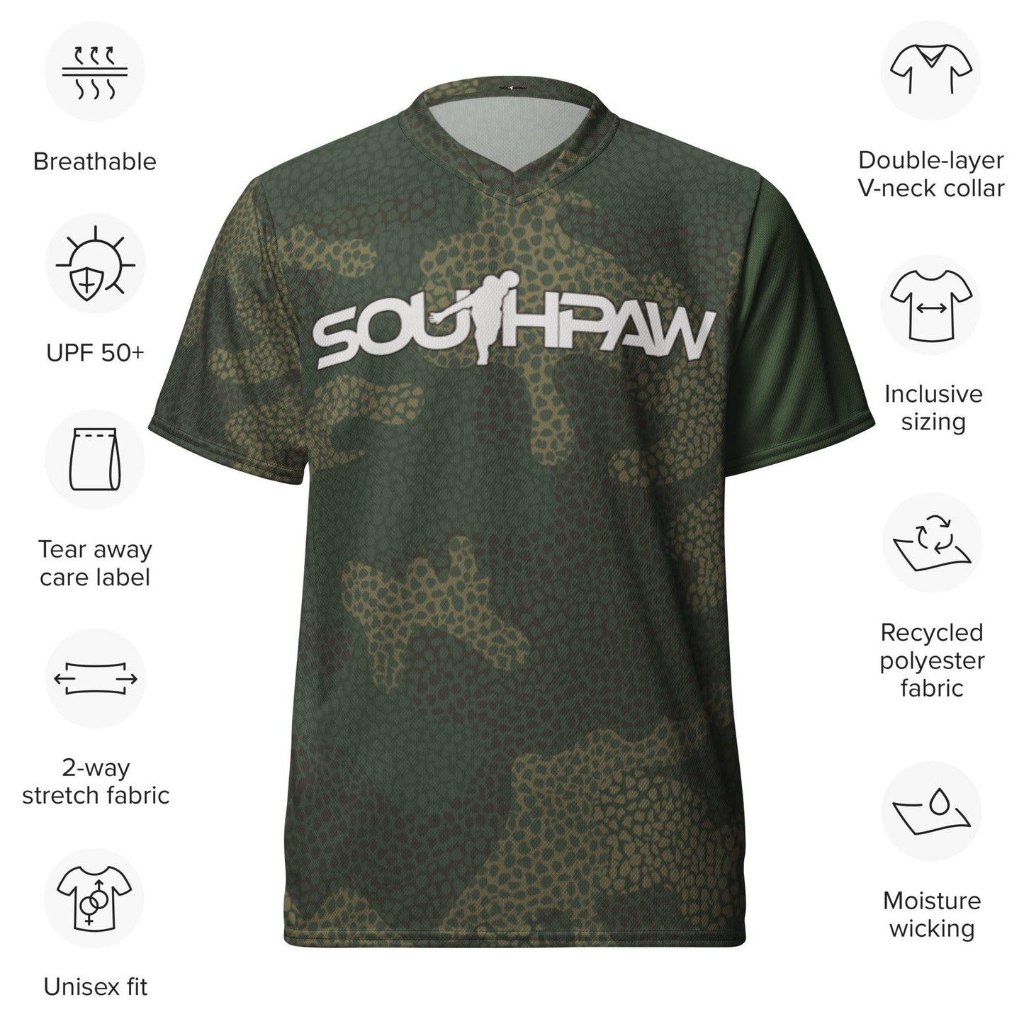 SouthPaw Bowling Jersey - Green Camo - southpaw custom apparel