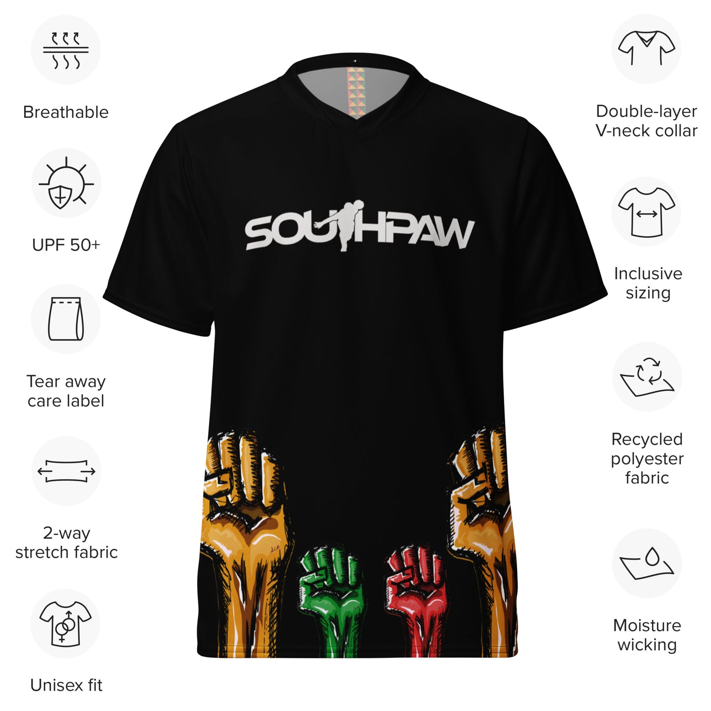 SouthPaw Bowling Jersey - Fists (Black)