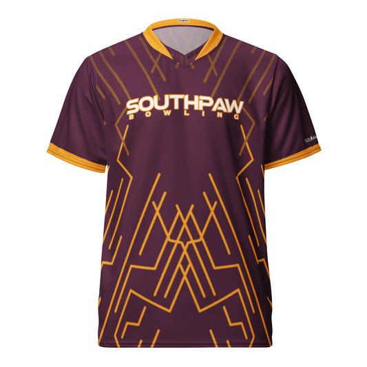 Southpaw Bowling Jersey - maroon/gold_wires