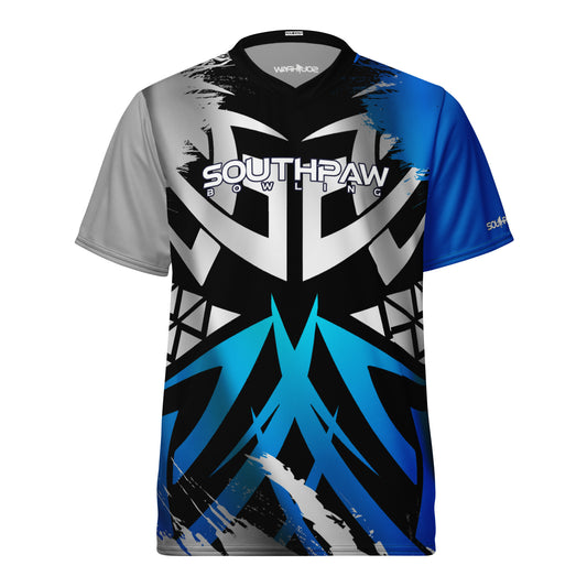 Southpaw Bowling Jersey - blue/black/white_tribal