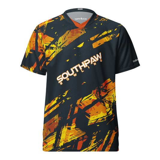 Southpaw Bowling Jersey - orange_splatter