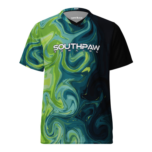 Southpaw Bowling Jersey - blue/green_paint