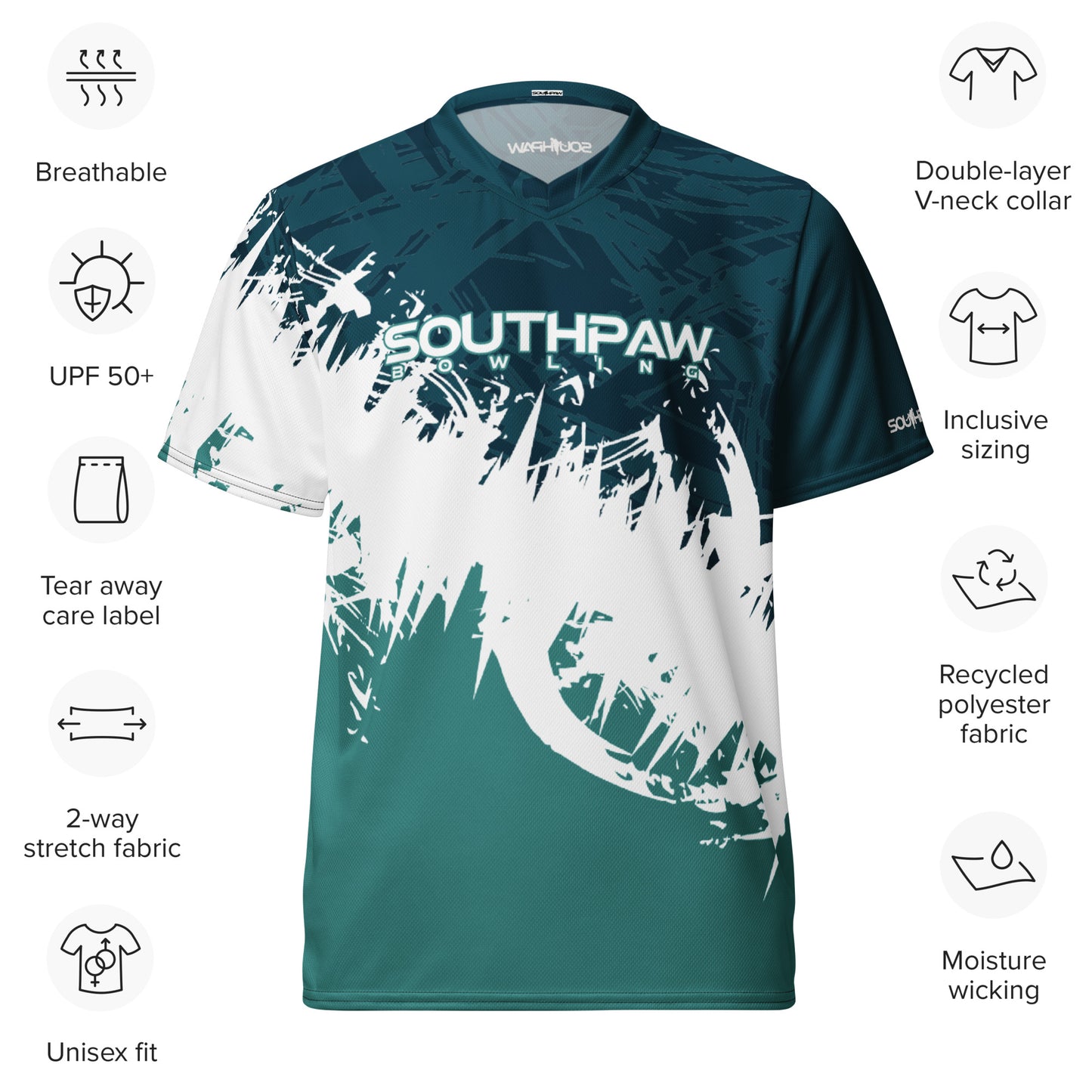 Southpaw Bowling Jersey - turq/green