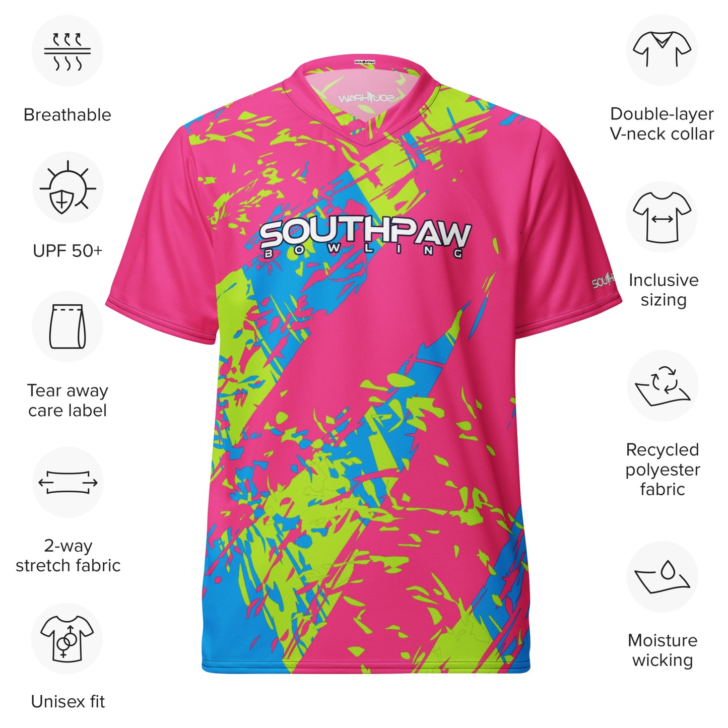 Southpaw Bowling Jersey - pink/blue/green