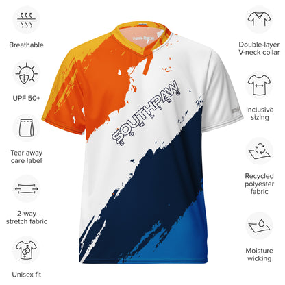 Southpaw Bowling Jersey - orange/blue/yellow/white