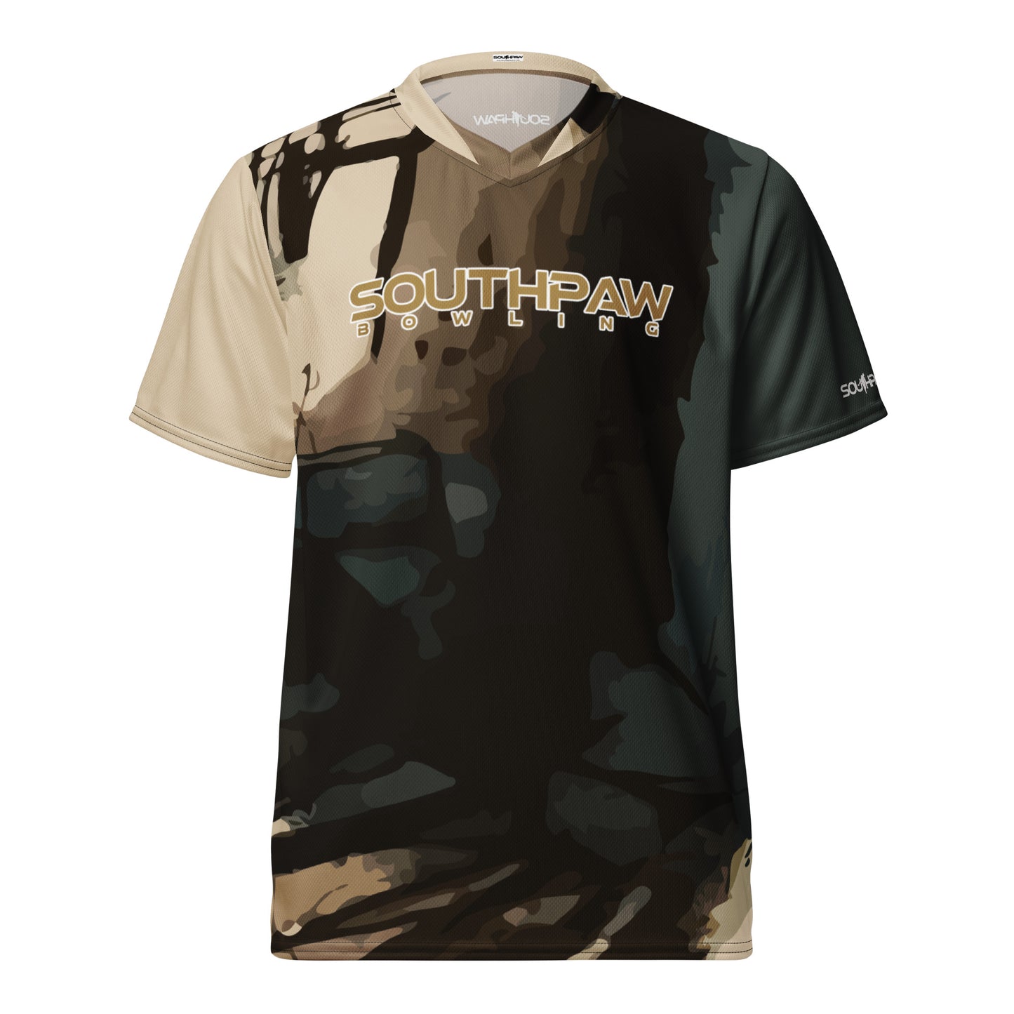 Southpaw Bowling Jersey - tan/green_abstract