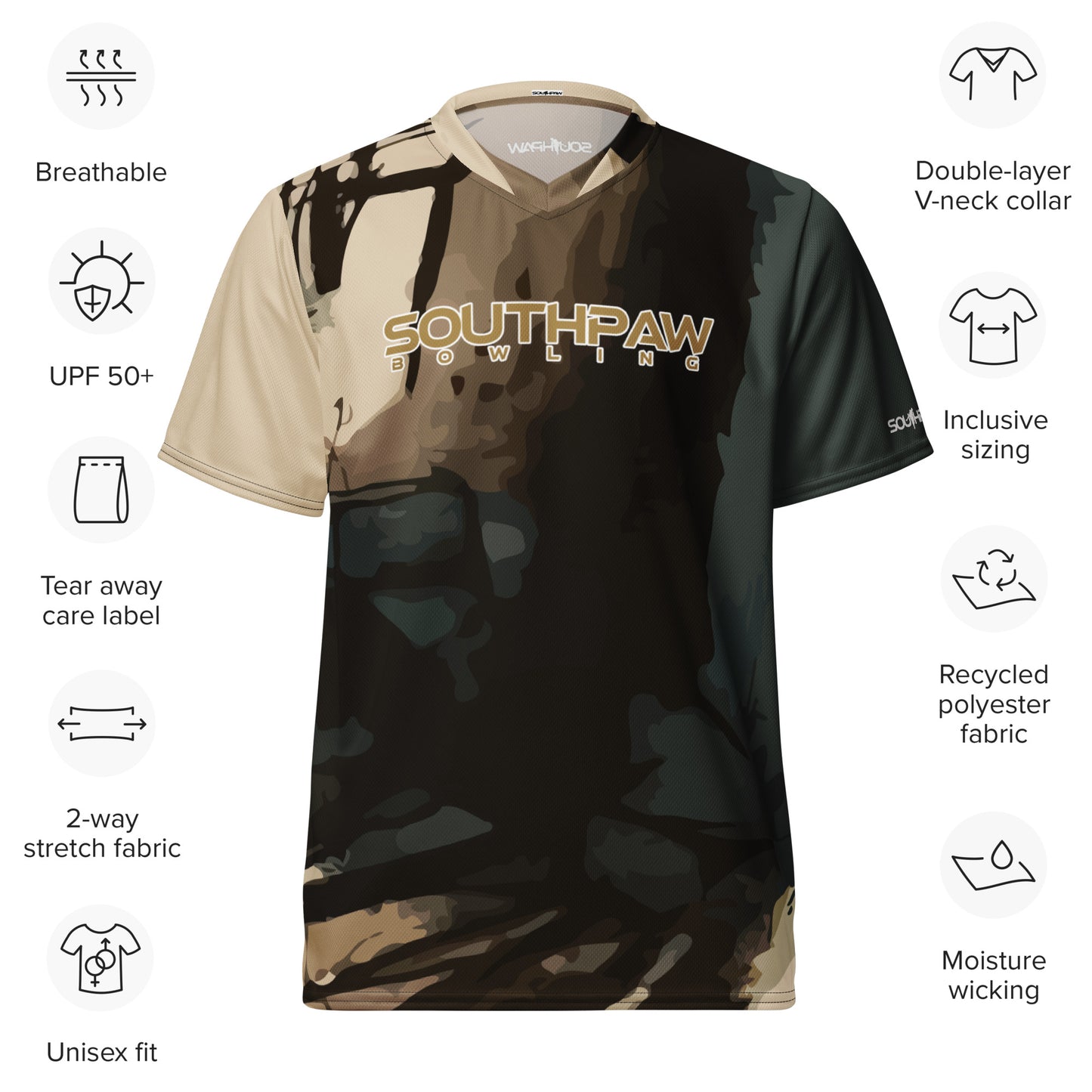 Southpaw Bowling Jersey - tan/green_abstract