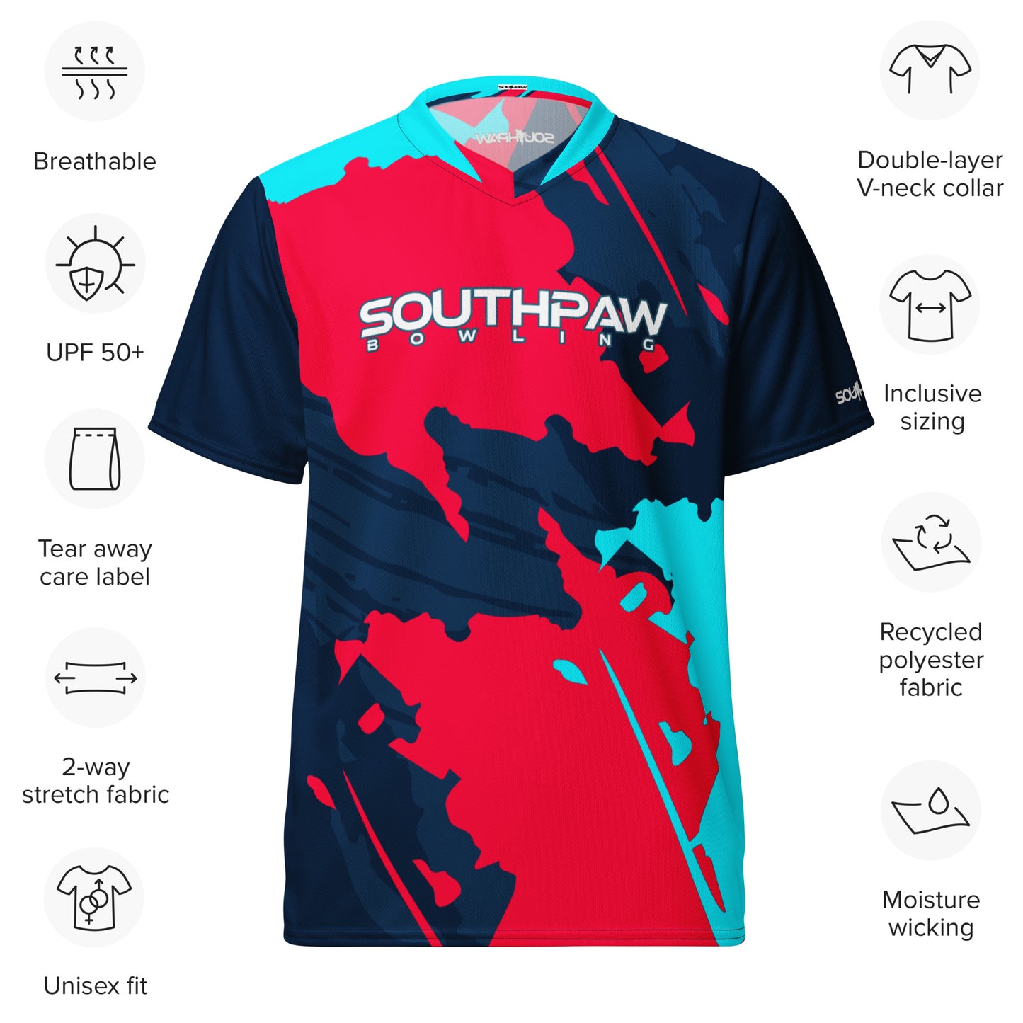 Southpaw Bowling Jersey - navy/red/blue