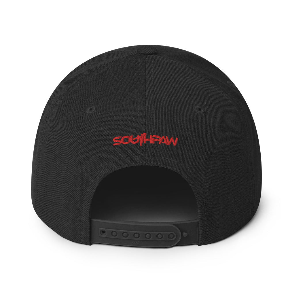 Southpaw Snapback Hat - red/black