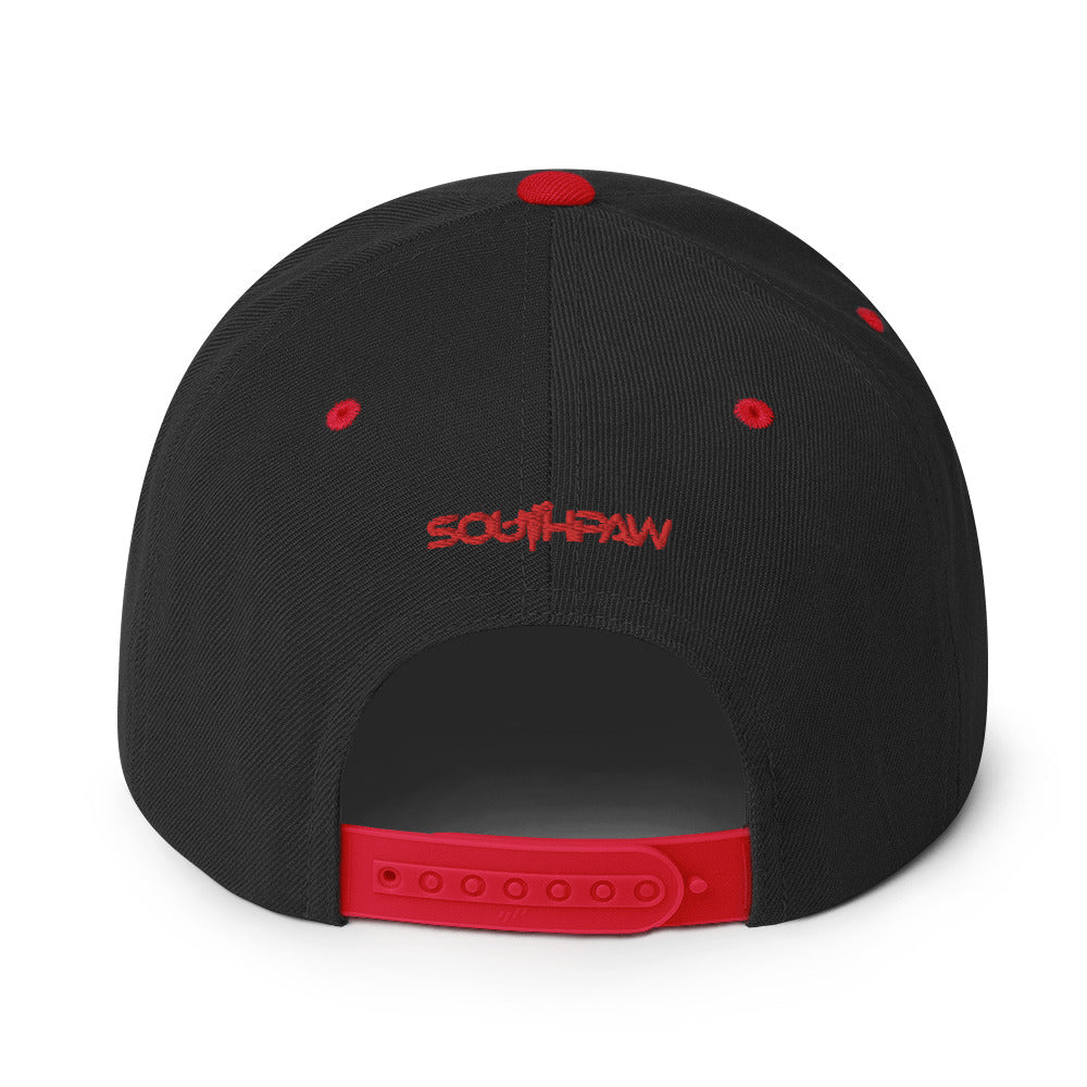 Southpaw Snapback Hat - red/black