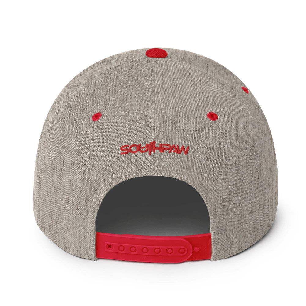 Southpaw Snapback Hat - Red/Grey