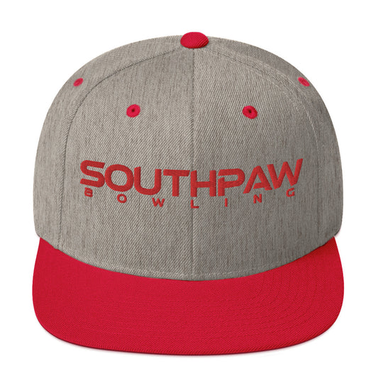 Southpaw Snapback Hat - heather grey/red