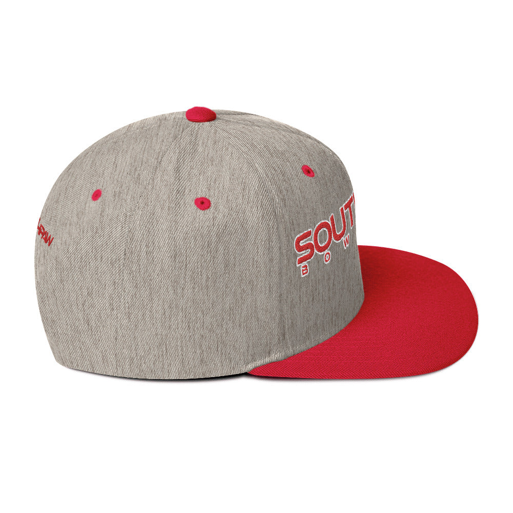 Southpaw Snapback Hat - Red/Grey