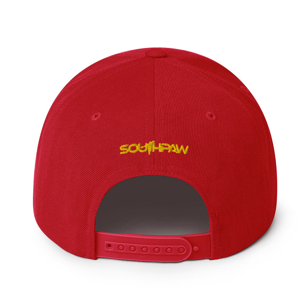 Southpaw Snapback Hat - Gold/Red