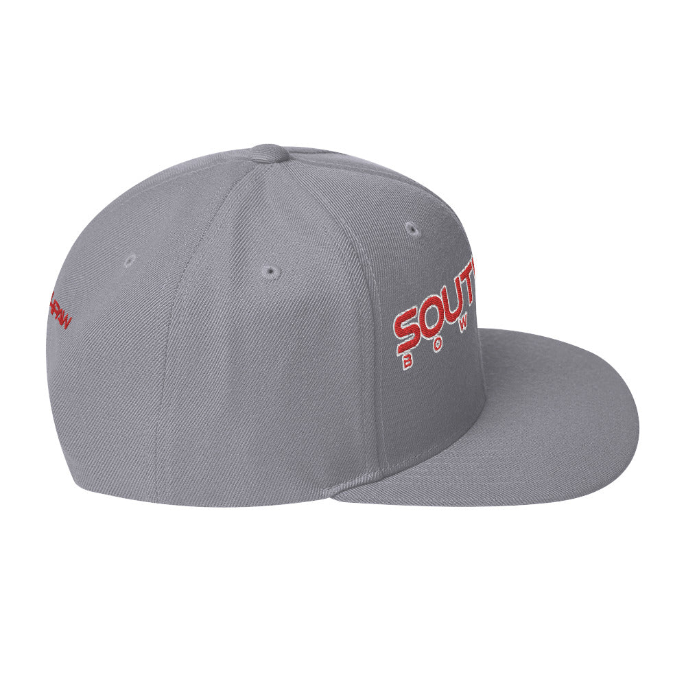 Southpaw Snapback Hat - Red/Grey