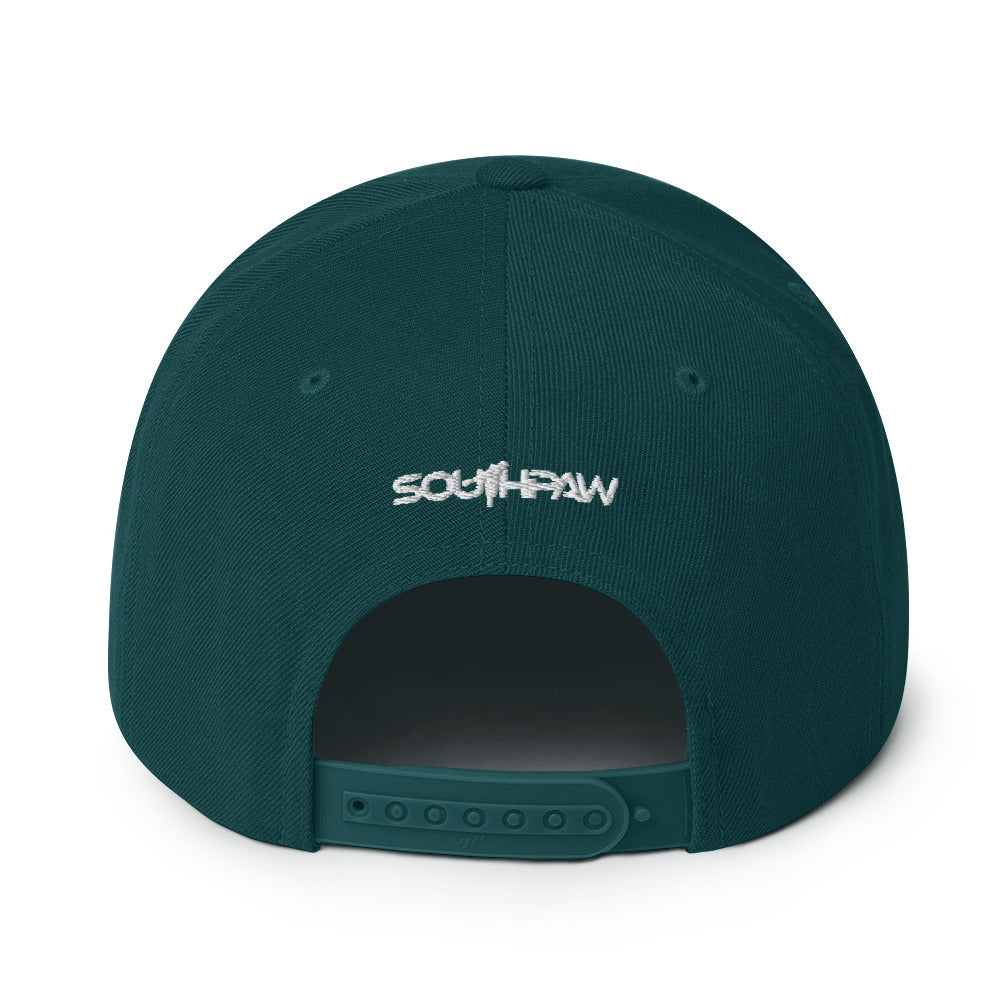 Southpaw Snapback Hat - green/white