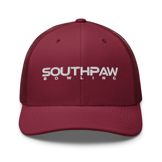 Southpaw Trucker Cap - White/Cranberry